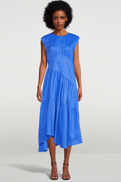 Gathered Seam Lace Inset Dress by Frame
