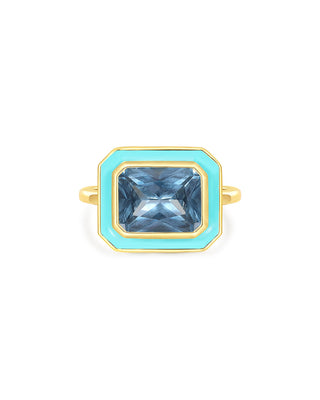 Luv AJ - Bezel Statement Ring - Turquoise - Gold