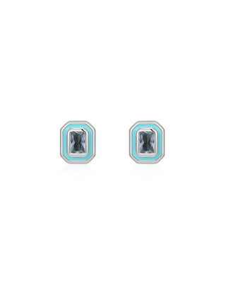 Luv AJ - Bezel Studs - Turquoise - Silver