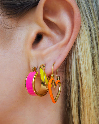 Luv AJ - Positano Hoops - Hot Pink - Gold