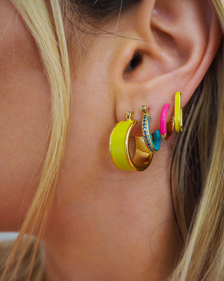 Luv AJ - Positano Hoops - Neon Yellow - Gold