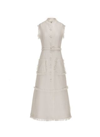 Huishan Zhang - Felicity Dress in White Tweed