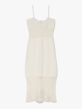 Frame - Corset Crochet Dress in Off White