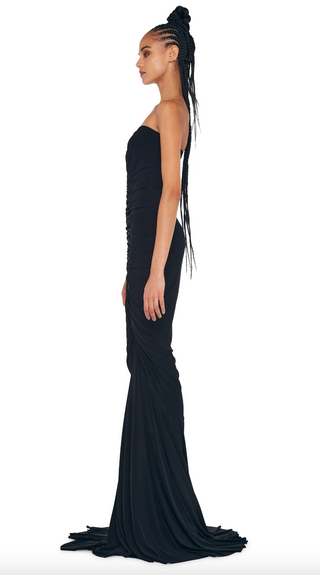 Norma Kamali - Strapless Shirred Front Fishtail Gown