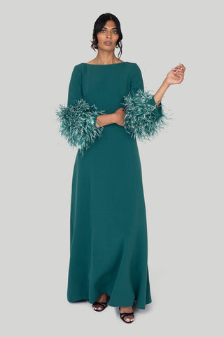 Huishan Zhang - Reign Gown in Peacock Green