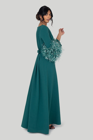 Huishan Zhang - Reign Gown in Peacock Green