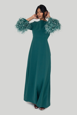 Huishan Zhang - Reign Gown in Peacock Green