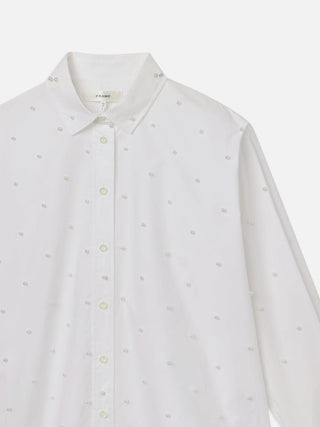 Frame - The Oversized Pearl Pocket Shirt in White