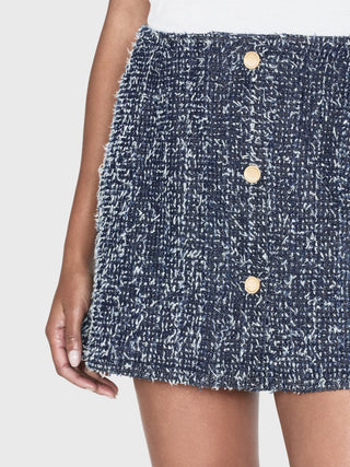 Frame - Denim Boucle Skirt in Blue Magic