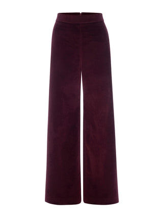 Frame - Cropped Velvet Wide Leg in Wine