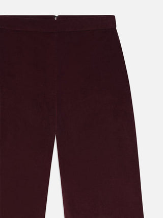 Frame - Cropped Velvet Wide Leg in Wine