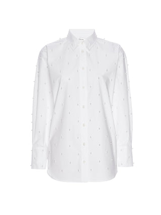 Frame - The Oversized Pearl Pocket Shirt in White